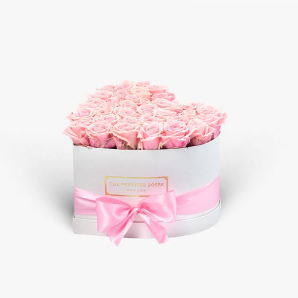 Szív | Pink rózsa - világos box
